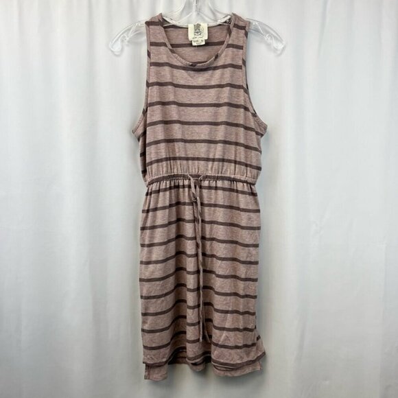 Lilis Closet A Line Dress Women's S Purple Stripe Drawstring Short Sleeveless - Picture 1 of 10